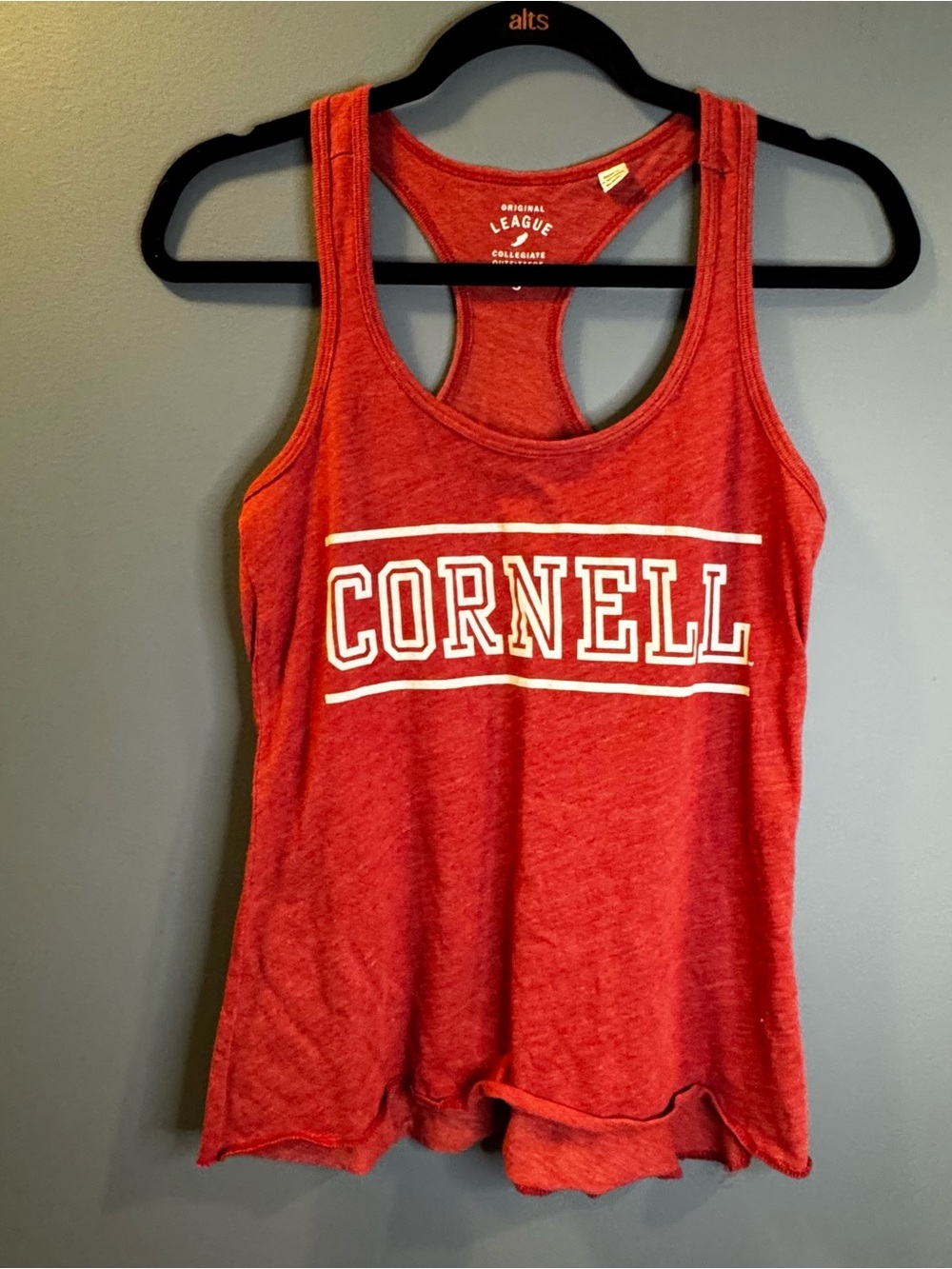 Cornell Red Racerback Tank Top with White Lettering